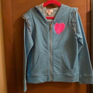 Design History Blue Zip Up Girls Hoodie size 6x